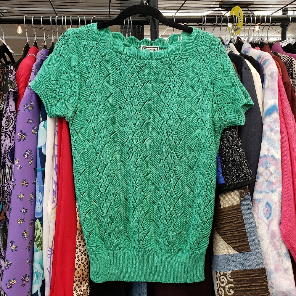 Vintage 1980s Spring Crochet Sweater